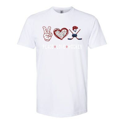 Hockey Lovers Player Fans Peace Love Hockey Gift Softstyle® CVC T-Shirt