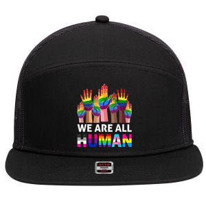 Human LGBT Pride Parade Plus Size 7 Panel Mesh Trucker Snapback Hat