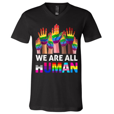 Human LGBT Pride Parade Plus Size V-Neck T-Shirt
