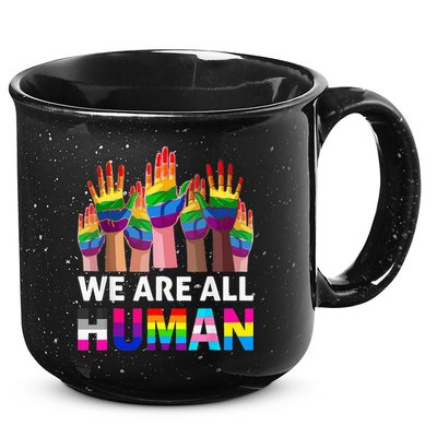 Human LGBT Pride Parade Plus Size 15oz Campfire Ceramic Mug