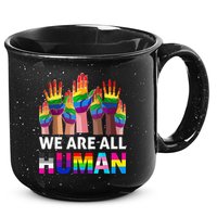 Human LGBT Pride Parade Plus Size 15oz Campfire Ceramic Mug