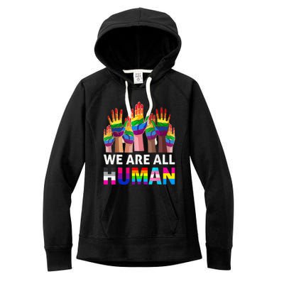 Human LGBT Pride Parade Plus Size Women's Fleece Hoodie