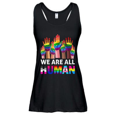 Human LGBT Pride Parade Plus Size Ladies Essential Flowy Tank