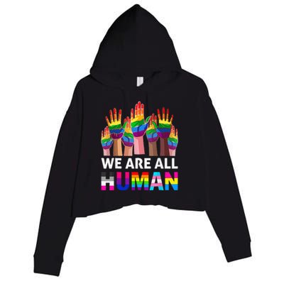 Human LGBT Pride Parade Plus Size Crop Fleece Hoodie