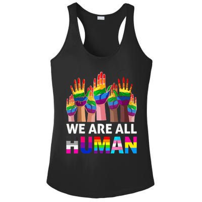 Human LGBT Pride Parade Plus Size Ladies PosiCharge Competitor Racerback Tank