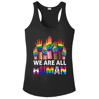 Human LGBT Pride Parade Plus Size Ladies PosiCharge Competitor Racerback Tank