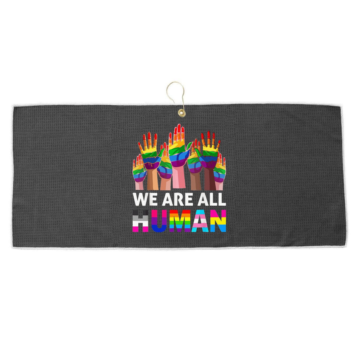 Human LGBT Pride Parade Plus Size Large Microfiber Waffle Golf Towel