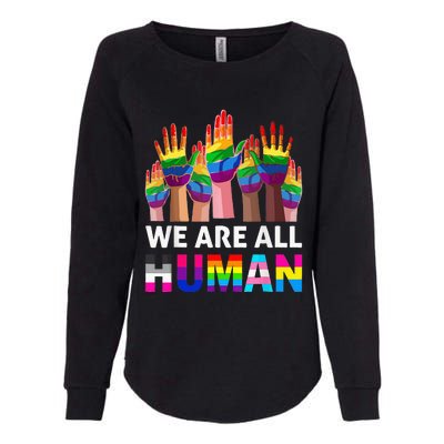 Human LGBT Pride Parade Plus Size Womens California Wash Sweatshirt