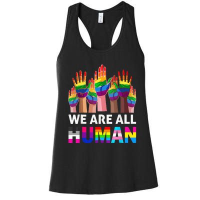 Human LGBT Pride Parade Plus Size Women's Racerback Tank