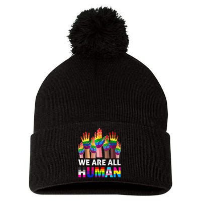 Human LGBT Pride Parade Plus Size Pom Pom 12in Knit Beanie