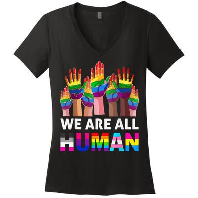 Human LGBT Pride Parade Plus Size Women's V-Neck T-Shirt