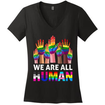 Human LGBT Pride Parade Plus Size Women's V-Neck T-Shirt