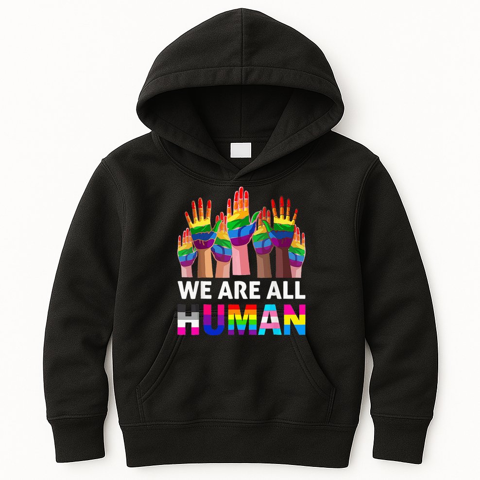 Human LGBT Pride Parade Plus Size Kids Hoodie