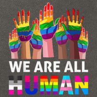 Human LGBT Pride Parade Plus Size Cotton Canvas Backpack