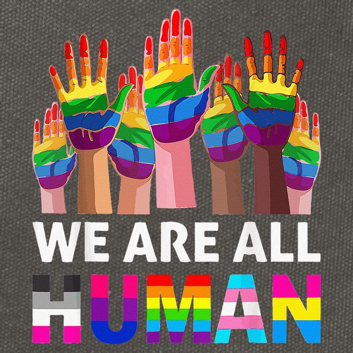 Human LGBT Pride Parade Plus Size Cotton Canvas Backpack