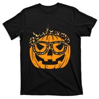 Halloween Leopard Print Bandana Adorable Pumpkin Design T-Shirt