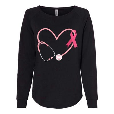 Heart Love Pink Ribbon Doctor Nurse Cute Breast Cancer Gifts Womens California Wash Sweatshirt