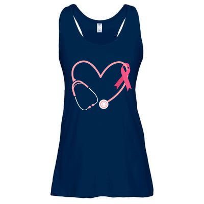 Heart Love Pink Ribbon Doctor Nurse Cute Breast Cancer Gifts Ladies Essential Flowy Tank