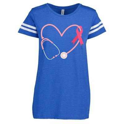 Heart Love Pink Ribbon Doctor Nurse Cute Breast Cancer Gifts Enza Ladies Jersey Football T-Shirt