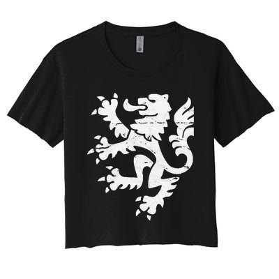 Holland Lion Retro Style Women's Crop Top Tee