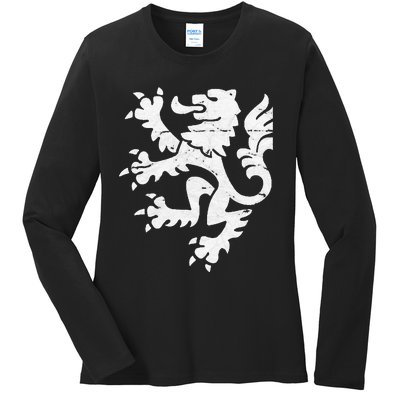 Holland Lion Retro Style Ladies Long Sleeve Shirt