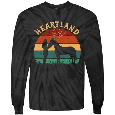 Heart Land Retro Vintage Sunset Tie-Dye Long Sleeve Shirt