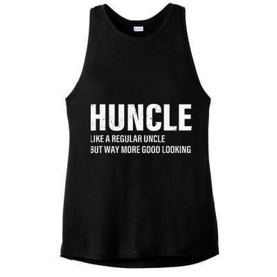 Huncle Like Regular Uncle Way More Good Looking Funny Uncle Ladies PosiCharge Tri-Blend Wicking Tank