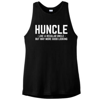 Huncle Like Regular Uncle Way More Good Looking Funny Ladies PosiCharge Tri-Blend Wicking Tank