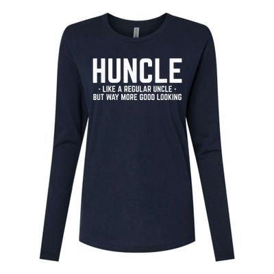 Huncle Like Regular Uncle Way More Good Looking Funny Womens Cotton Relaxed Long Sleeve T-Shirt