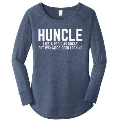 Huncle Like Regular Uncle Way More Good Looking Funny Women's Perfect Tri Tunic Long Sleeve Shirt