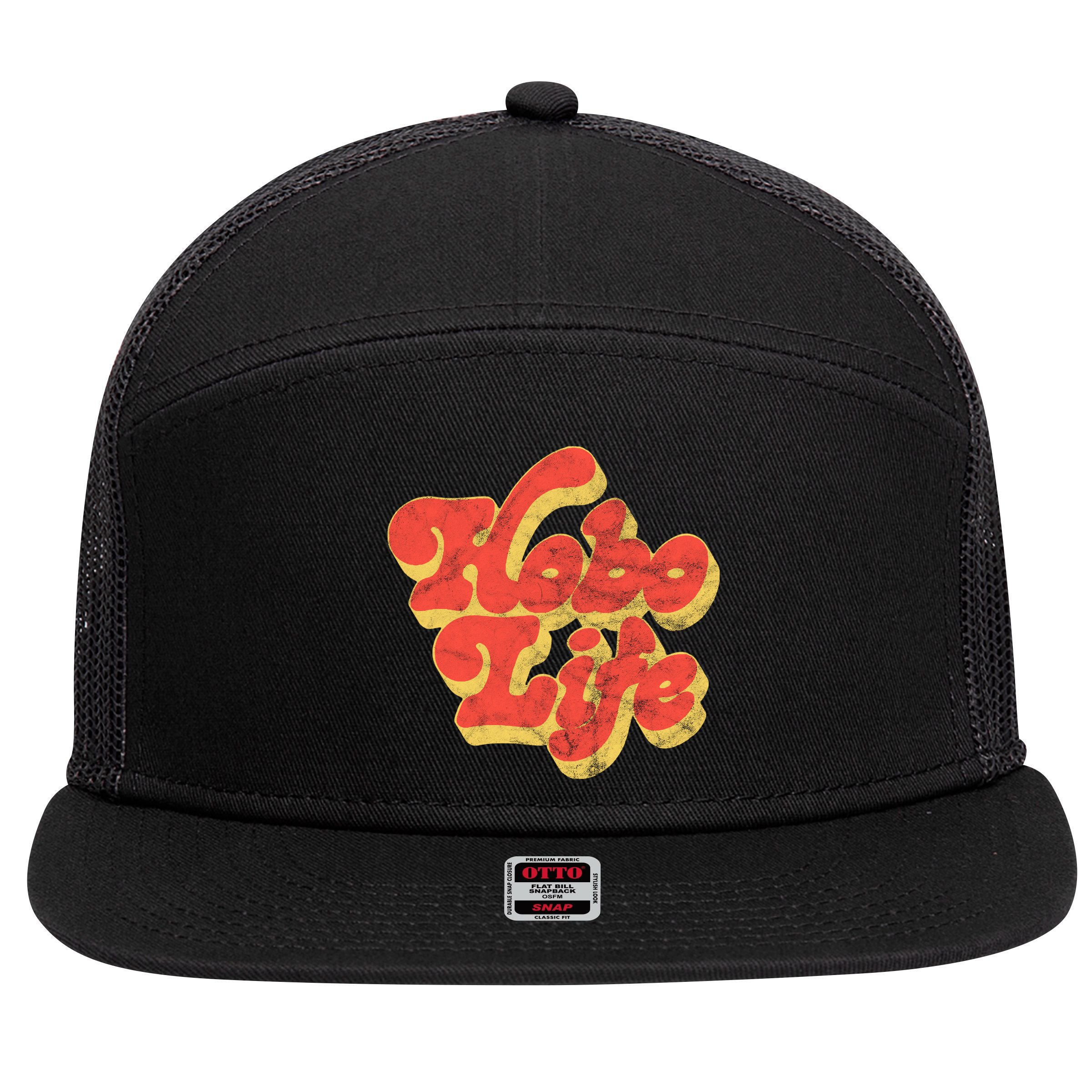 Hobo Life Retro Vintage 7 Panel Mesh Trucker Snapback Hat