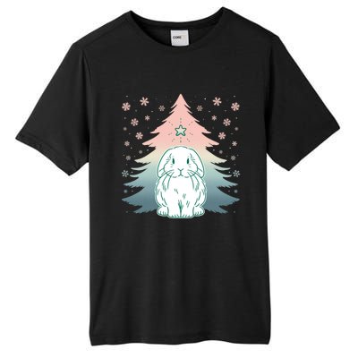 Holland Lop Rabbit Bunny Christmas Tree Snow Flakes Holiday Gift Tall Fusion ChromaSoft Performance T-Shirt