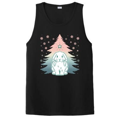 Holland Lop Rabbit Bunny Christmas Tree Snow Flakes Holiday Gift PosiCharge Competitor Tank