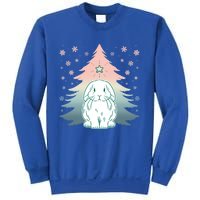 Holland Lop Rabbit Bunny Christmas Tree Snow Flakes Holiday Gift Sweatshirt