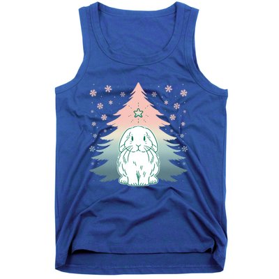 Holland Lop Rabbit Bunny Christmas Tree Snow Flakes Holiday Gift Tank Top