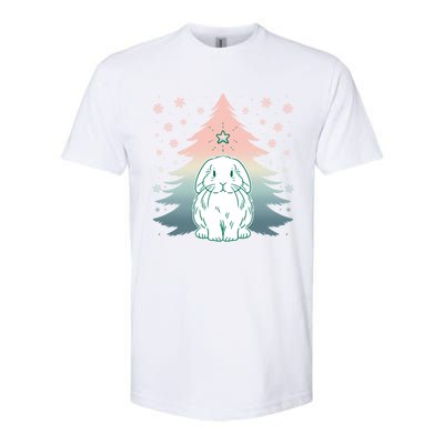 Holland Lop Rabbit Bunny Christmas Tree Snow Flakes Holiday Gift Softstyle CVC T-Shirt