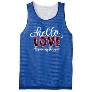 Hello Love Respiratory Therapist Flannel Valentine's Day Great Gift Mesh Reversible Basketball Jersey Tank