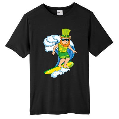 Hawaiian Leprechaun St Patricks Day Surfing Leprechaun Great Gift Tall Fusion ChromaSoft Performance T-Shirt