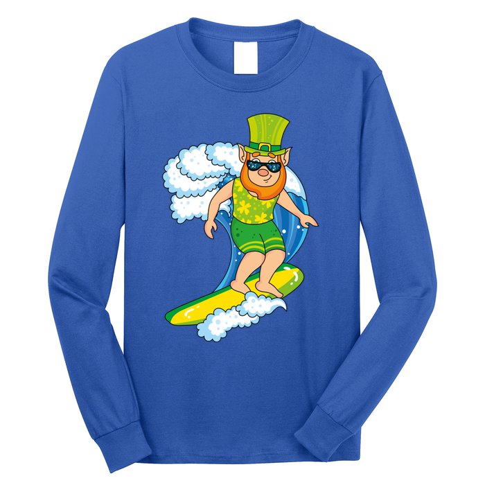 Hawaiian Leprechaun St Patricks Day Surfing Leprechaun Great Gift Long Sleeve Shirt