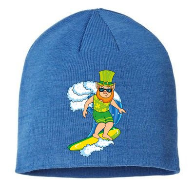 Hawaiian Leprechaun St Patricks Day Surfing Leprechaun Great Gift Sustainable Beanie