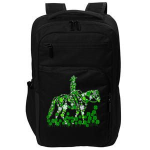 Horse Lady Shamrock Horseback Riding Equestrian Patrick Day Great Gift Impact Tech Backpack