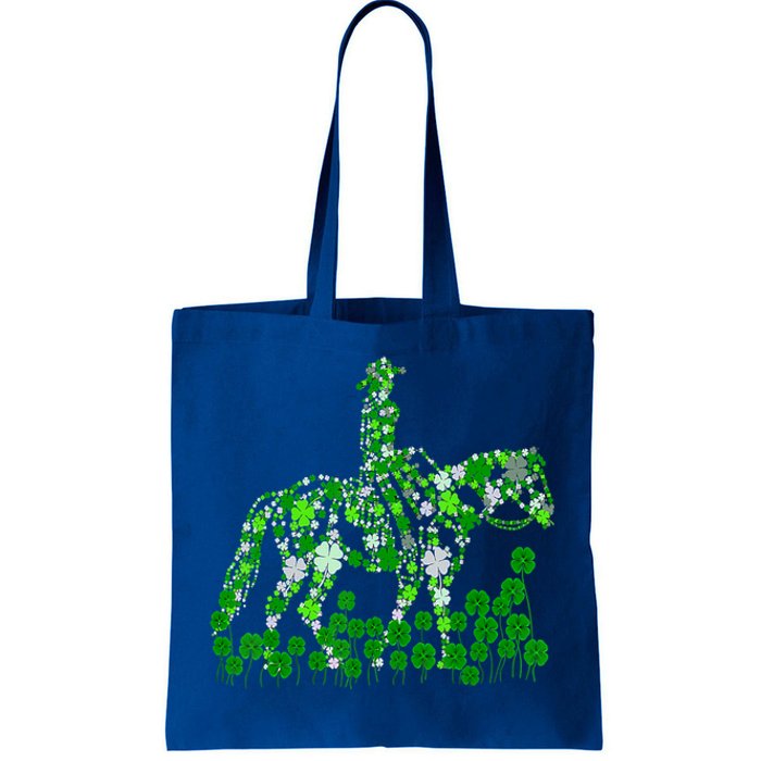 Horse Lady Shamrock Horseback Riding Equestrian Patrick Day Great Gift Tote Bag