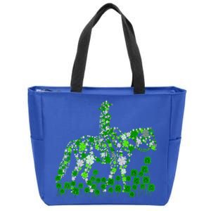 Horse Lady Shamrock Horseback Riding Equestrian Patrick Day Great Gift Zip Tote Bag