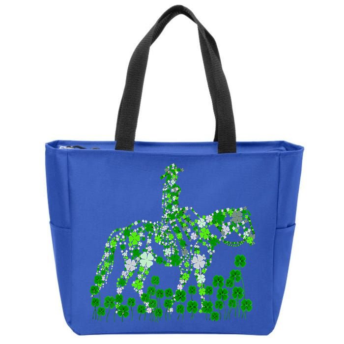 Horse Lady Shamrock Horseback Riding Equestrian Patrick Day Great Gift Zip Tote Bag