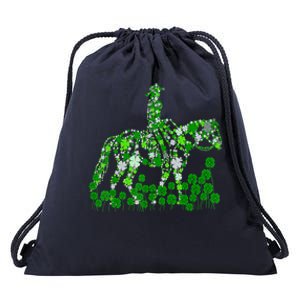 Horse Lady Shamrock Horseback Riding Equestrian Patrick Day Great Gift Drawstring Bag