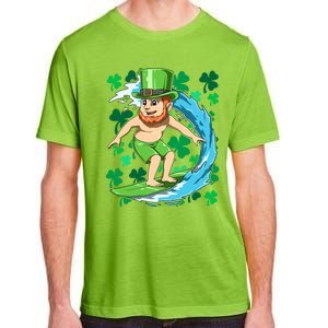 Hawaiian Leprechaun Surfing Irish St Patrick's Day Surfers Meaningful Gift Adult ChromaSoft Performance T-Shirt