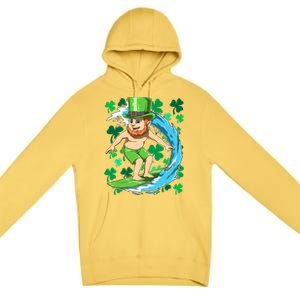 Hawaiian Leprechaun Surfing Irish St Patrick's Day Surfers Meaningful Gift Premium Pullover Hoodie