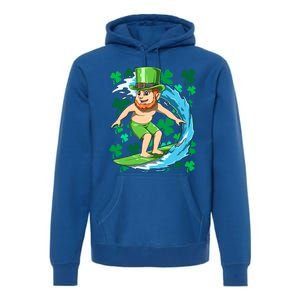 Hawaiian Leprechaun Surfing Irish St Patrick's Day Surfers Meaningful Gift Premium Hoodie