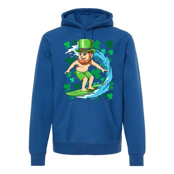 Hawaiian Leprechaun Surfing Irish St Patrick's Day Surfers Meaningful Gift Premium Hoodie