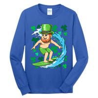 Hawaiian Leprechaun Surfing Irish St Patrick's Day Surfers Meaningful Gift Tall Long Sleeve T-Shirt